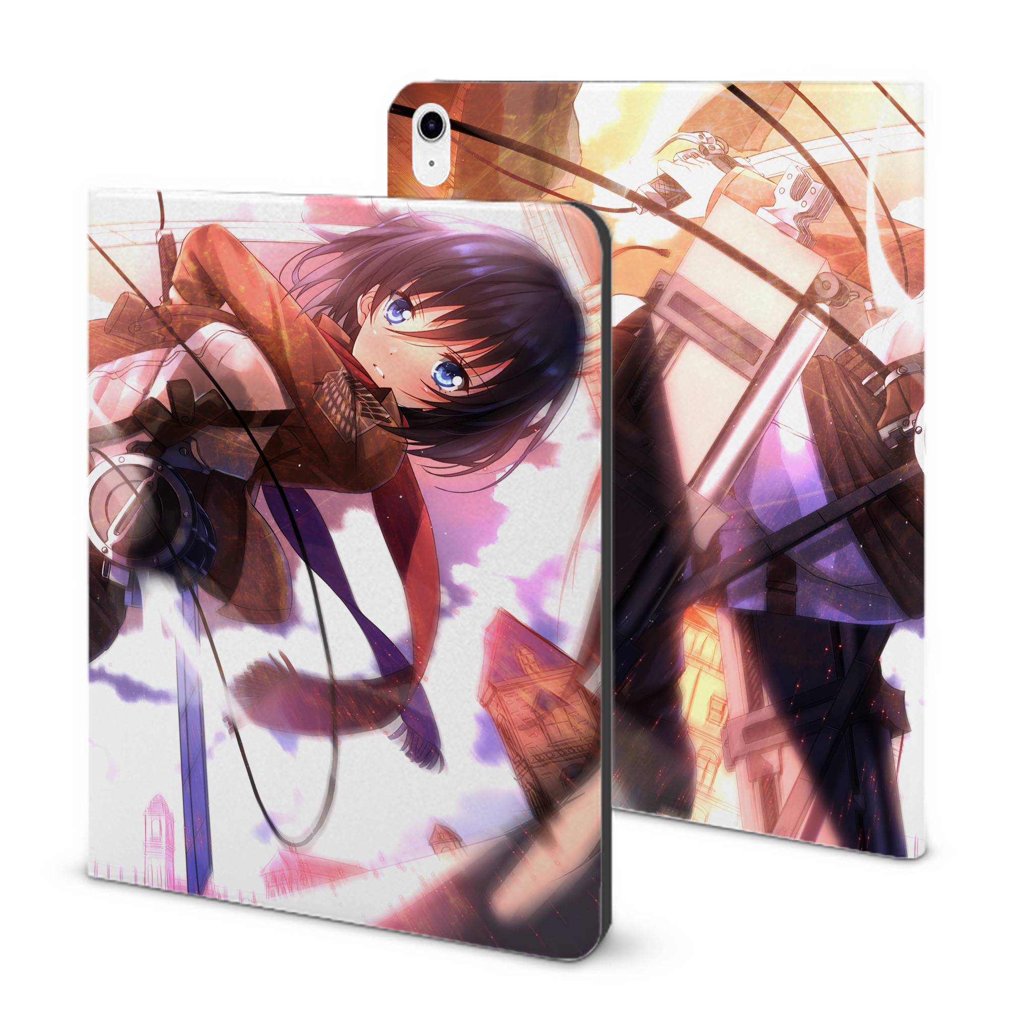 （画像用） 進撃の巨人 Attack on Titan IPad ケース ブック型 PUレザー TPU 耐衝撃 軽量 薄型 ペン収納なし 全面保護 IPad 各モデル対応